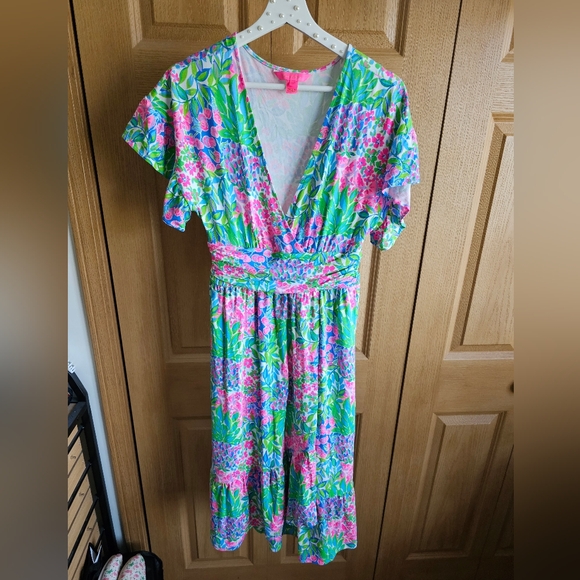 Lilly Pulitzer Juliet Midi Dress in Multi A Cherry On Top. - Picture 1 of 6